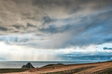 Shaman rock, Olkhon Island on Lake Baikal, Russia