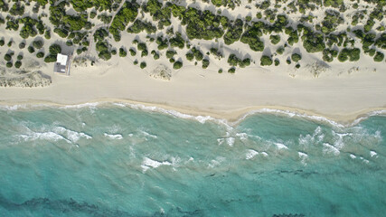Aerial View of a Idyllic Beach in Apulia, Italy