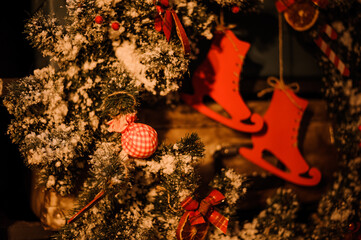 ice skate Christmas xmas and New Year holidays decoration