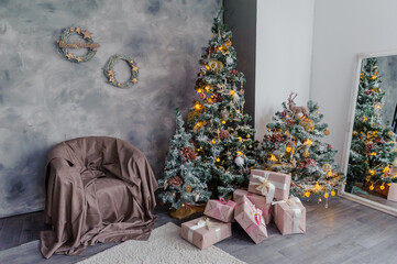 Christmas xmas and New Year holidays decoration on christmas tree