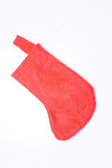 Red Christmas sock isolated on white background