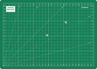Vector Cutting Mat Detail Design Medium Small A4 Metric 30x21cm