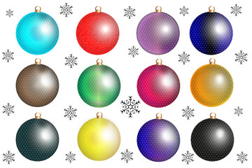 set of Christmas balls, Christmas decorations to make illustrations of Christmas festivities.
Snowflakes