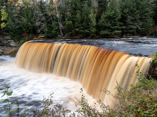 Long Exposure of Tahquamenon Falls in Michigan