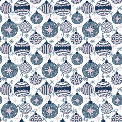 Christmas tree ball seamless pattern, digital paper, fabric pattern