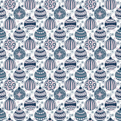 Christmas tree ball seamless pattern, digital paper, fabric pattern