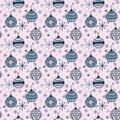 Christmas tree ball seamless pattern, digital paper, fabric pattern