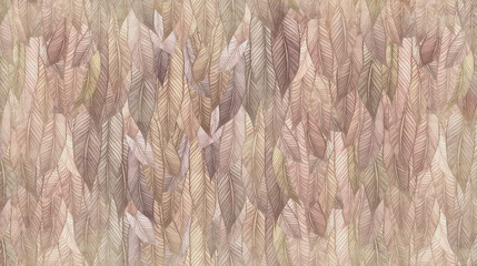 Abstraction of leaves in beige tones. For wallpaper, frescoes. - 467612457