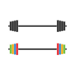 Barbell set from low weight to high vector illustration isolated on a white background in. Stock