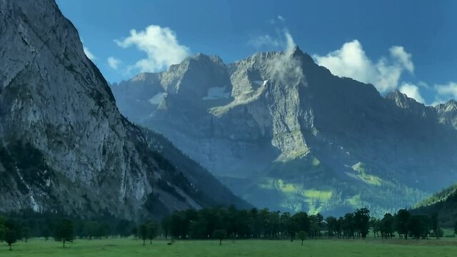 Eng Alm, Karwendel mountains in Tirol. European Alps Austria. 4K
