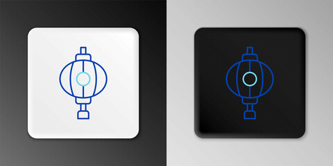 Line Korean paper lantern icon isolated on grey background. Colorful outline concept. Vector