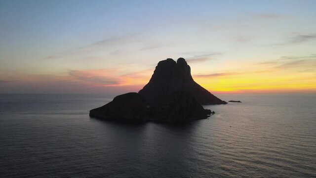 Es Vedra Ibiza drone flight at sunset