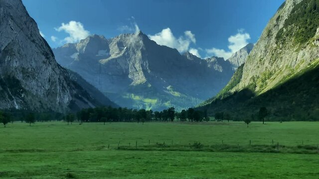 Eng Alm, Karwendel mountains in Tirol. European Alps Austria. 4K