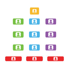 Infographics flow chart coloured on white background. Vector illustration