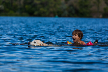boy and his pet labrador