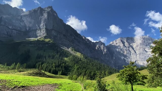 Eng Alm, Karwendel mountains in Tirol. European Alps Austria. 4K