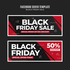 black friday horizontal banner design template Premium Vector for facebook cover, web banner and flyer