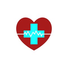 Healthy heart logo. Health and medical logo icon. Vector illustration template design