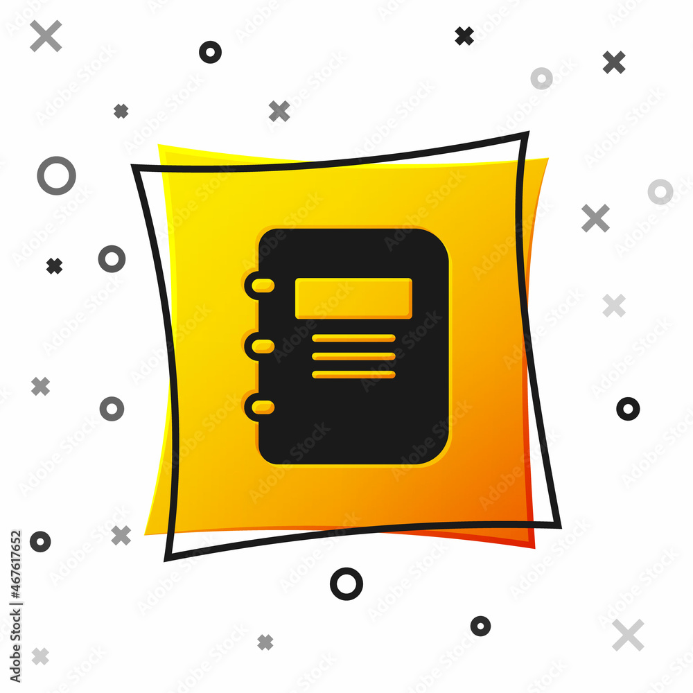 Aufkleber black notebook icon isolated on white background. spiral notepad icon. school notebook. writing pad.