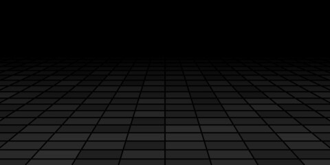 Fototapeta premium Abstract tiled background with perspective in black colors