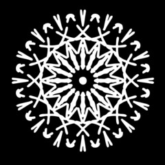mandala, black and white