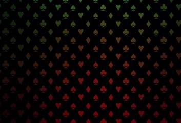 Dark green, red vector layout with elements of cards.