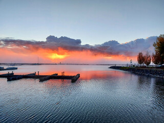 sunrise over the lake