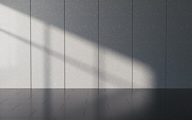 Shadow in the empty room, 3d rendering.