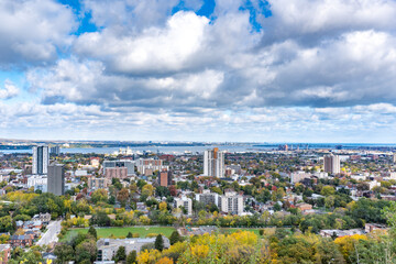 View of the city of Hamilton, you can also see Toronto and 3 other cities