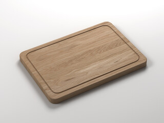 3d rendering of a wooden cutting board for food presentations and advertisement