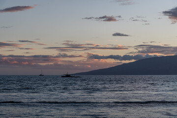 Beautiful Kaanapali Beach sunset, Maui, Hawaii