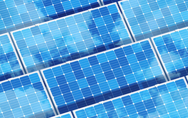 Solar panel, solar energy, 3d rendering.