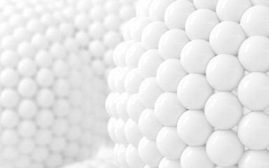 Many balls are combined into a big ball, 3d rendering.