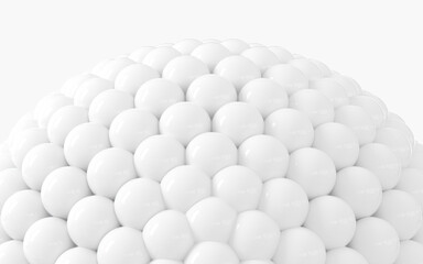 Many balls are combined into a big ball, 3d rendering.