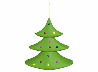 christmas tree decorations on the background 3d-rendering