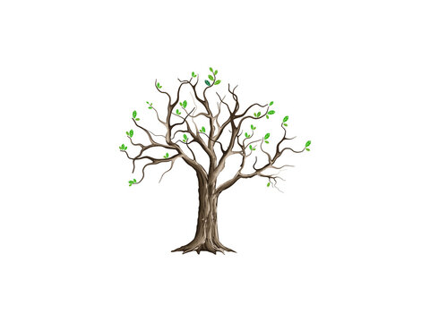 blooming dry tree vector illustrations