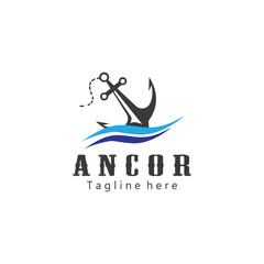 Anchor logo creative illustration icon design template