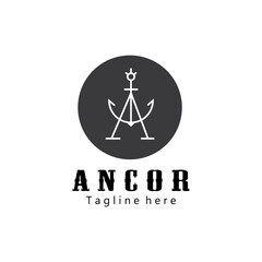 Anchor logo creative illustration icon design template