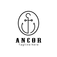 Obraz premium Anchor logo creative illustration icon design template