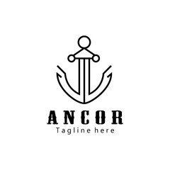 Anchor logo creative illustration icon design template