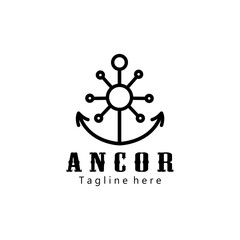 Anchor logo creative illustration icon design template