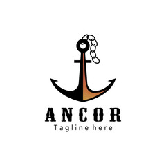 Anchor logo creative illustration icon design template