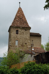 Fototapeta na wymiar Rope manufacturers tower (Turnul Franghierilor)part of Sighisoara fortress in Transylvania, Romania 2017