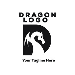 Dragon logo flat design tatto