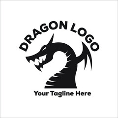 Dragon logo flat design tatto