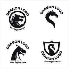 Dragon logo flat design tatto