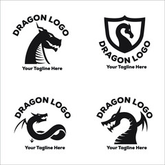 Dragon logo flat design tatto