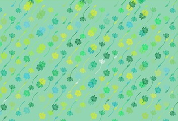 Light Green, Yellow vector sketch backdrop.