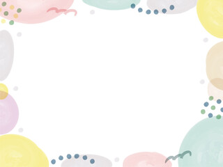 水彩風の幾何学模様のフレーム