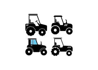 Tractor icon set design template vector isolated